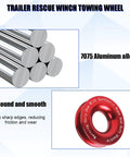 3.85 Inch Winch Recovery Ring Beefy 66000 Lb Break Rating Aluminum Snatch Ring Red For Off Road Recovery, Vehicle Rescue, Heavy Duty Gear Built For Extreme Terrain. red 7075 aluminum recovery ring