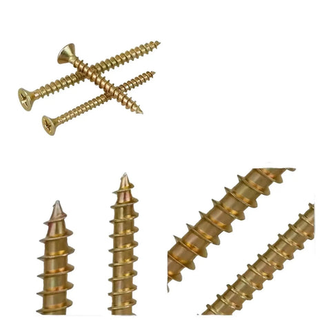 Close-up of 340 Piece M4 Wood Screws Set For Furniture Assembly Self Tapping Phillips Flat Head Countersunk Screws