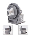 Easy Install No Fuss Plastic Drain Pump For Automatic Washing Machines Keeps Water Flow Smooth Quick Swap Built Tough For Longevity Quiet Operation Compatible With Fully Automatic Washers Across Brands grey plastic washer drain pump side view