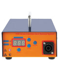 Front view of the blue and orange Paintless Dent Repair Kit With 1380W Induction Heater Pro PDR Tool Set In Magnetic Case Portable Auto Body Induction Repair Machine On The Go For Home Or Shop Suitcase Style Dent Removal Kit showing control panel and handle.