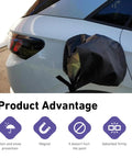 Magnetic EV Charger Port Cover Seals Firmly Against Snow UV Dust and Road Grime Built Like a Tank Hella Tough Polyester on car
