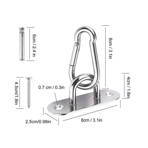 Heavy Duty Stainless Steel Ceiling Hooks Set For Swing Suspension And Hammock Chairs U Type Fixing Hooks 304 Stainless Steel Hardware
