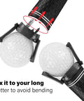 Foldable Golf Ball Retriever For Putter With Suction Cup Grabber Three Prong Ball Picker Screw Mount detail on putter.