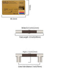 Diagram showing 10 Pack 3 Inch Brown And Satin Nickel Cabinet Pulls With Knurled Grip Coffee Silver Two Tone Handles dimensions.