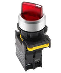 Red LED Indicator Rotary Switch 110V-220V 22mm Waterproof IP65 Latching With 1 NO 2 Positions 4 Terminals 10A 600V LA155-A1-10XD-R