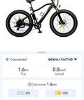 Beefy 48V 500W Rear Hub Ebike Conversion Kit With Smart Controller interface, displaying bike speed details.