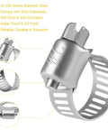 Heavy Duty Stainless Steel Hose Clamps 24 Pack Size 4 Worm Gear Drive Beefy Build For Tough Automotive Fuel Lines