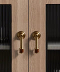Vintage Door Handle For Cabinets And Drawers, Glossy Top Notch Pull Bar Knob Hardware For Garden Shed, Easy Install, Retro Style