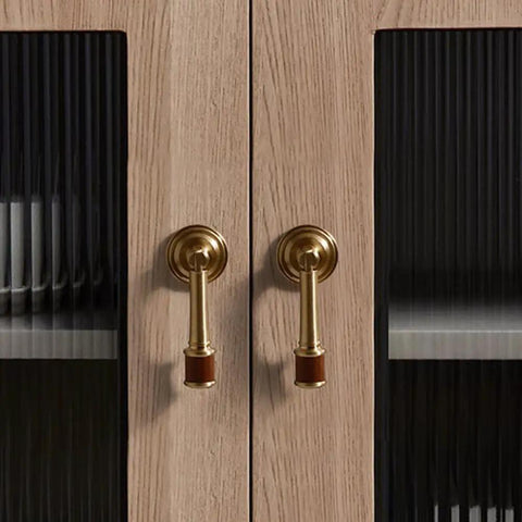 Vintage Door Handle For Cabinets And Drawers, Glossy Top Notch Pull Bar Knob Hardware For Garden Shed, Easy Install, Retro Style