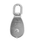 50mm 316 Stainless Steel Pulley Wheel Swivel Block for Marine Lifting, 360 Degree Rotating Single Wheel With Wire Rope Towing, Beefy Heavy Duty Mechanical Crane Pulley for Boats and Ships, front view