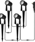 Low Voltage Outdoor Landscape Lighting 4 Pack IP65 Waterproof Path Lights for Yard Garden Lawn Plants, spiked installation view