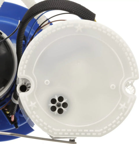 Underside view of Heavy Duty OE Replacement Fuel Pump Module Assembly Fits Chevy Silverado Sierra Tahoe Suburban showing connections.