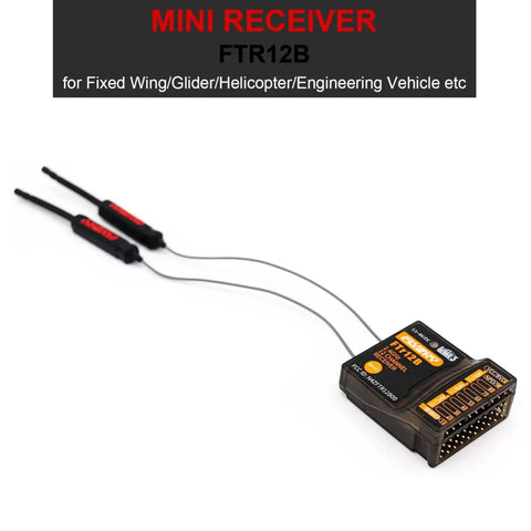 FTr12B receiver for 18 Channel RC Transmitter With 2.4G Link And 3.5 Inch TFT Touch Screen For RC Cars Boats Drones FPV Pro Grade Control