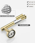 Close-up of brushed gold stainless steel wall mount from Brushed Gold Toilet Paper Holder And Towel Ring Set All In One.