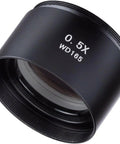 0.5X Barlow Lens For SM Series Stereo Microscopes 48mm Mount Doubles Your Working Distance And Field Of View Easy Attachment For Clearer Live View And Flexible Lab Use, black metal lens