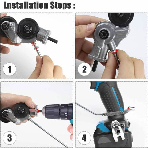 Installation steps for Turn Your Drill Into a Metal Sheet Cutter Nibbler for Precise Cuts, Fast Drill Attachment for thin sheets