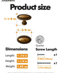 Dimensions of 10 Pack Antique Brass Cabinet Knobs And Vintage Drawer Pulls For Kitchen Cabinets Dressers And Cupboards, zinc alloy.