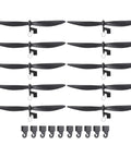 Set of 30 black plastic propeller blades with hooks for RC planes, helicopters, and STEM projects. Six Inch Plastic Propeller Blades With Hooks For RC Planes And Helicopters, Fold Resistant Durable Propeller Set For STEM Projects, DIY Airplanes And Toy Aircraft, Black Pack Of 30.