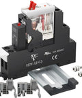 Compact 24V AC Power Relay, 12 Amp SPDT With Test Button, Indicator Light, Socket Base for DIN Rail Systems, UL Listed