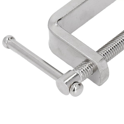 Beefy 2 Pack C Clamp Set Heavy Duty Wide Jaw 304 Stainless Steel For Woodworking Metalworking And DIY Repairs close-up screw clamp