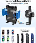 No Sweat Dual Usb Car Phone Mount That Slides Right Into Your Cigarette Lighter Socket For Easy Navigation And Fast Device Charging On Weekend Rides, showing universal compatibility for 4-7 inch phones.