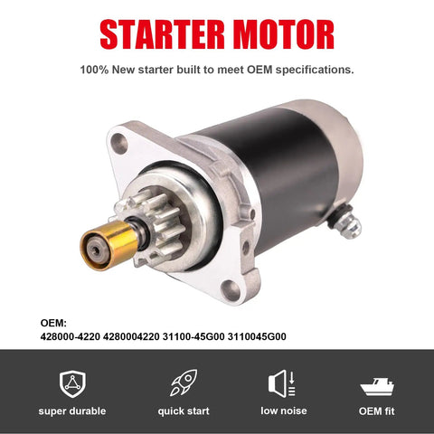 Starter Motor For Yamaha Outboard Marine Engines 25HP To 50HP - Direct OEM Replacement, product on white background