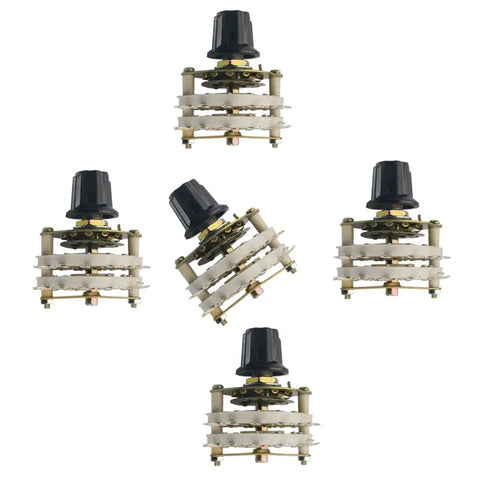 Five Two Pole Eleven Throw Rotary Switch Kit With Double Deck Band Channel For Radios And TVs And Industrial Gear Panels Metal And Plastic Construction Model KCT 2x11