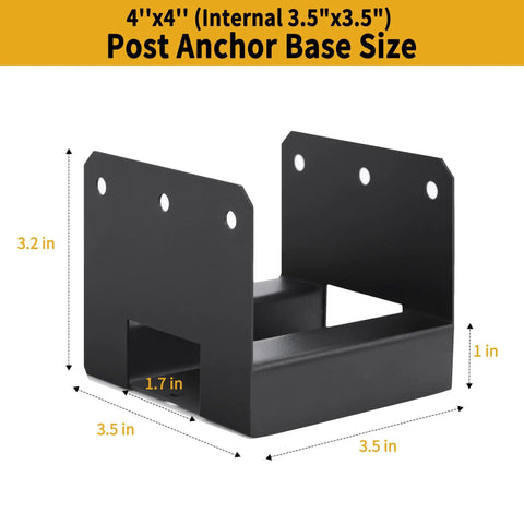 2 Pack Beefy Heavy Duty Metal Post Base For Concrete With 1 Inch Standoff Fits 4x4 Wood Posts Post Anchor Bracket For Decks Pergolas Gazebos Fences Railings And Mailboxes