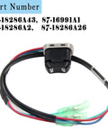 Rock Solid Tilt Trim Switch Replacement For Mercury Mariner Outboard Control Box with connected cables, part numbers visible.