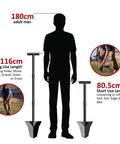 Heavy Duty Spade Shovel With Adjustable T Handle Serrated Blade For Root Cutting 31 To 45 Inch Length with height comparison