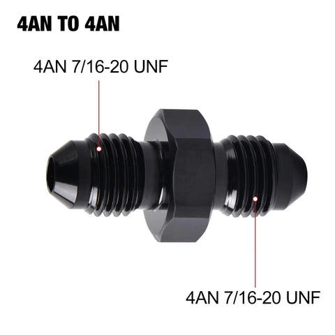 4AN Female To 4AN Male Swivel Fittings Aluminum 2 Pack Heavy Duty AN Fittings For High Pressure Hoses Black Anodized Finish Ideal For Automotive Car Trucks Rigs And Custom Builds, black 4AN 7/16-20 UNF swivel fitting