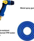 Heavy Duty Garden Hose Reel Cart With Fifty Meter Hose, featuring a metal spray gun and frost-resistant TPR hose pipe.