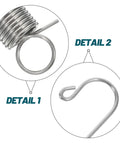 Top Notch 12-Piece Mini Stainless Steel Extension Springs Kit With Secure Hooks And Wire Pulling Clips For Quick Graphic Swaps On Display Boards Perfect For Shop Repairs And Tough Industrial Jobs With Durable Galvanized Metal For Maximum Stability, stainless steel spring details