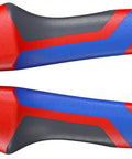 10 Inch High Leverage Angled Diagonal Cutters With Comfort Grip For Pros And DIYers, red and blue handles, close-up view.