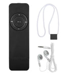 Compact Portable MP3 Player With Lanyard, Expandable Memory Up To 32GB, Rechargeable Battery, Supports MP3 And WMA Playback, Black