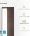 Closeup of Swivel LED Under Cabinet Lights 12 Inch 5W Kit Dimmable And Linkable Plug In Or Hardwired with feature highlights.