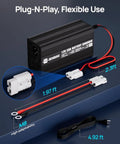 12V 20A LiFePO4 Battery Charger With 14.6V Output 300W Fast Charge Quick Connector And LED Indicator 0V Activation Recovery Power Up For Boat RV Solar Off Grid Home Systems with cables and connectors