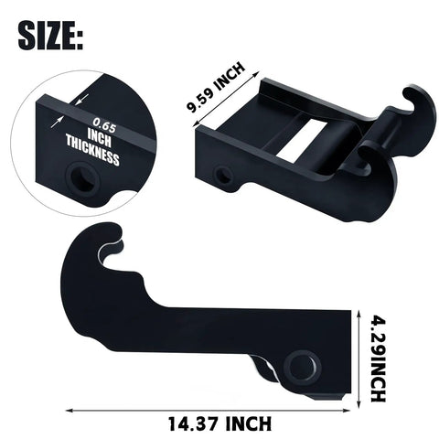 Rock Solid Coupler Bracket for Mini Excavator Quick Attach Mounts Built to Last in Heavy Duty Steel with Black Coating dimensions