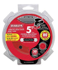 Hook And Lock ROS Sanding Discs For Wood Metal And Plastics 5 Inch 80 Grit Coarse Ceramic Blend 50 Pack packaging front