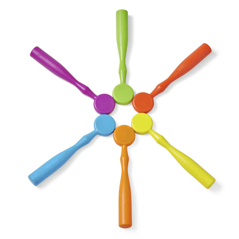 Magnetic Wands For Kids Set Of 6 With Handles Hands On Multisensory Literacy And Science Manipulatives rainbow-colored wands