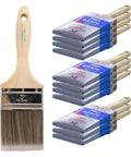 12 Pack 3 Inch Flat Paint Brushes For Walls Trim Cabinets Doors Premium Contractor Grade Set For Interior Exterior Painting Bulk Value