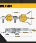 Dimensions of Chain Link Gate Latch 1-3/8 Inch For Fence Posts Spaced 1.8 To 3.4 Inches, shown with measurements