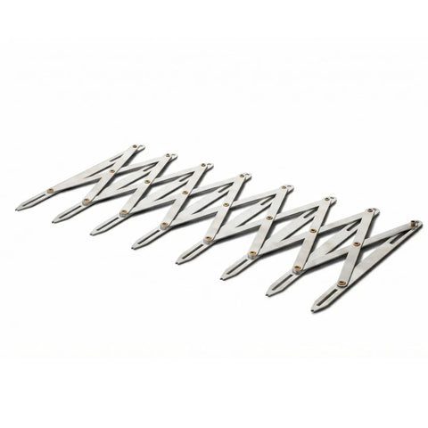 Expanding Sewing Gauge 24.4 Inch for Quilting and Crafting, Equal Spacing Divider and Button Guide, Pleat and Eyelet Spacing Tool, Handy Equidistant Measuring Ruler for DIY Projects, silver aluminum