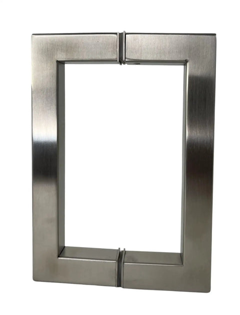 Slick Six Inch Nickel Shower Door Handle For Glass Doors Kickass Heavy Duty Stainless Steel Grip With Straightforward Install Kit. Brushed nickel rectangular grab handle.