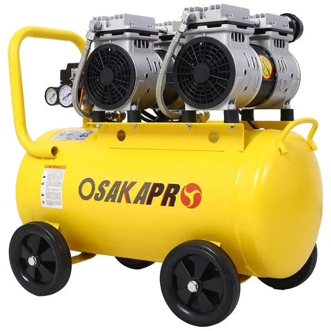 Greron 2.5HP Oil Free Air Compressor, 115 PSI, 5 Gallon Steel Tank With Wheels. Quiet 70DB Portable Design For Garage Workshop, Spray Painting And Pneumatic Tools. Super Powerful And Low Noise Performance.