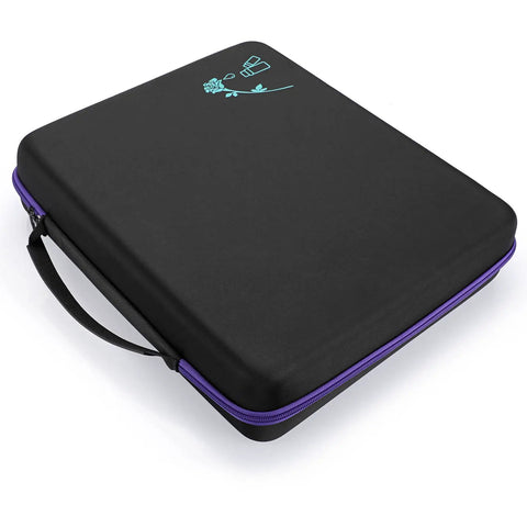 Black and purple 120 Bottle EVA Essential Oil Storage Case With Foam Insert Hard Shell Travel Organizer Bag for essential oils
