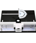 Professional Grade Aluminum Router Table Insert Plate With Precision Mounting Rings For Hardcore Diy Woodworking Benches in matte black.