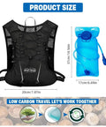 5L Quick Dry Nylon Mesh Hydration Backpack With Multi Pocket Design, black, dimensions 20x37cm and blue hydration pack