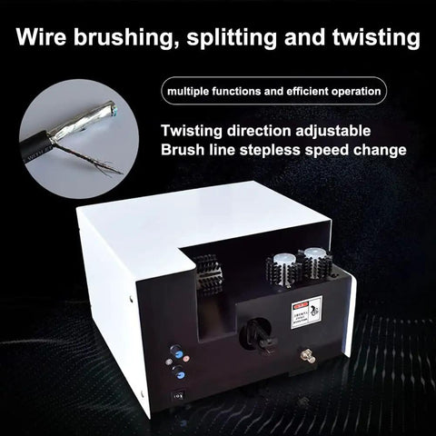 Qugurlid Automatic Wire Twisting Machine High Speed Cable Cutting And Stripping Tool equipped with adjustable twisting direction.
