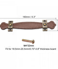 Leather Drawer Pulls Set of 2 6.3 Inch Brown Handles for Cabinets with M4x22mm Screws and Aluminum Alloy Construction